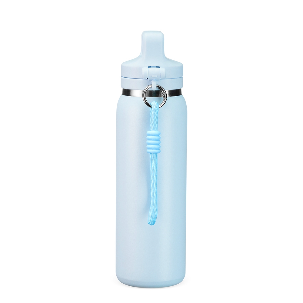 Garrafa Squeeze 600ml Térmica Modelo Similar com Canudo, Alça, Mosquetão, Parede Dupla Inox S08191 - Imagem 18