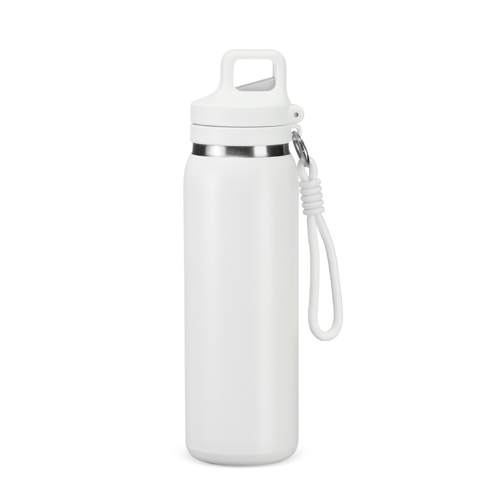 Garrafa Squeeze 600ml Térmica Modelo Similar com Canudo, Alça, Mosquetão, Parede Dupla Inox S08191 - Imagem 6
