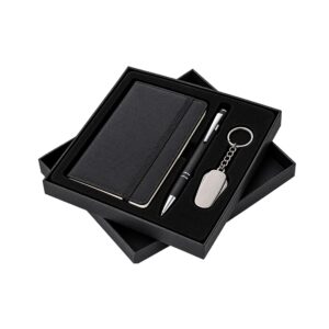 Conjunto Executivo 3 Itens Caderno Moleskine B6 Caneta Metal, Chaveiro Canivete Aço Inox e Estojo Presente S73291