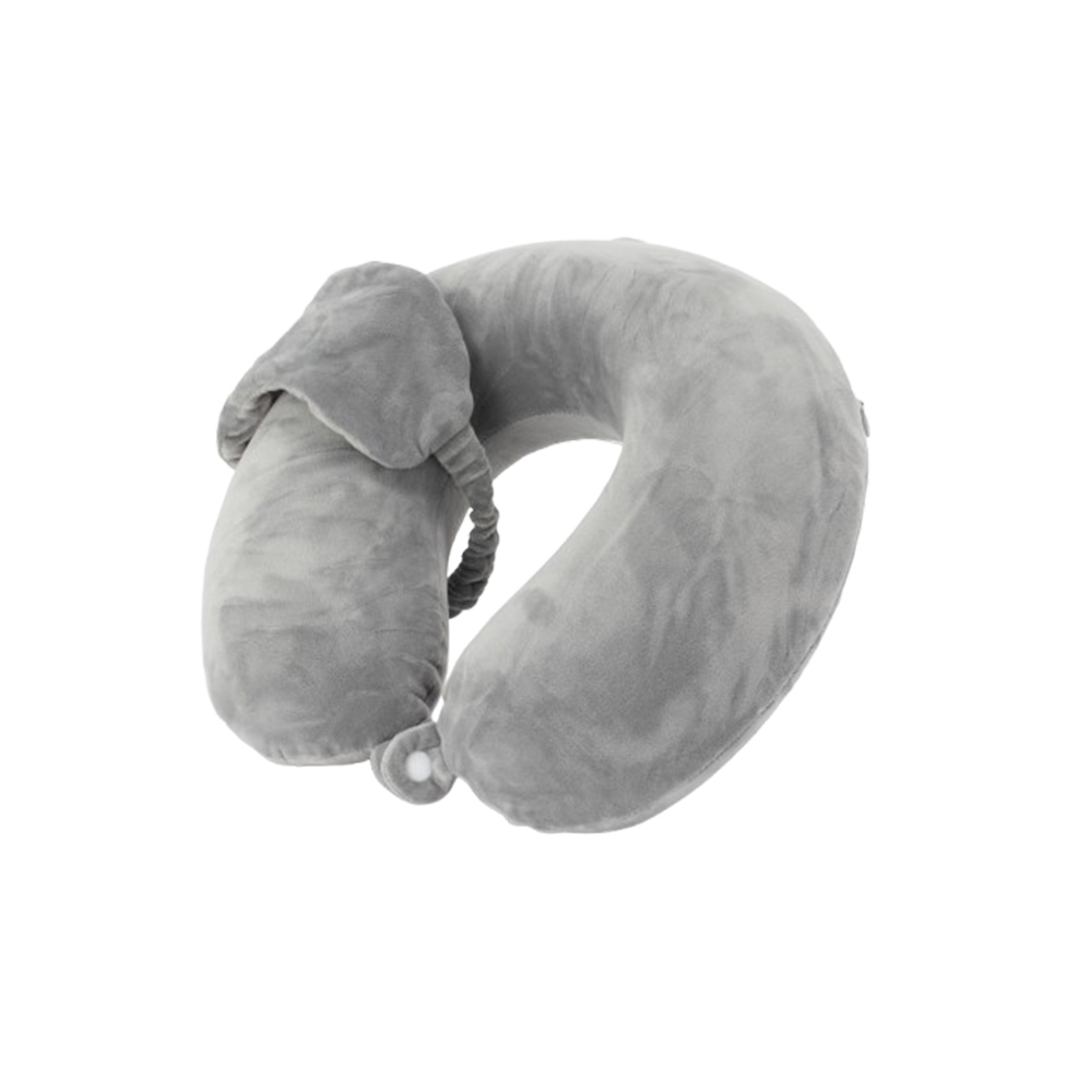 Kit de Viagem Almofada de Pescoço e Máscara de Dormir em Elastano Textura Aveludada S15291 - Imagem 2