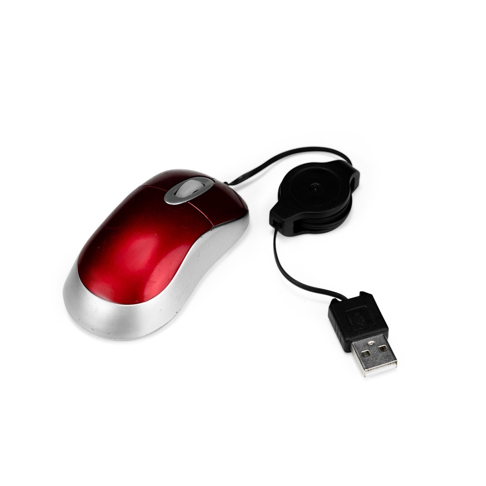 Mouse Mini com Fio Retrátil USB Led S46001@p - Imagem 2