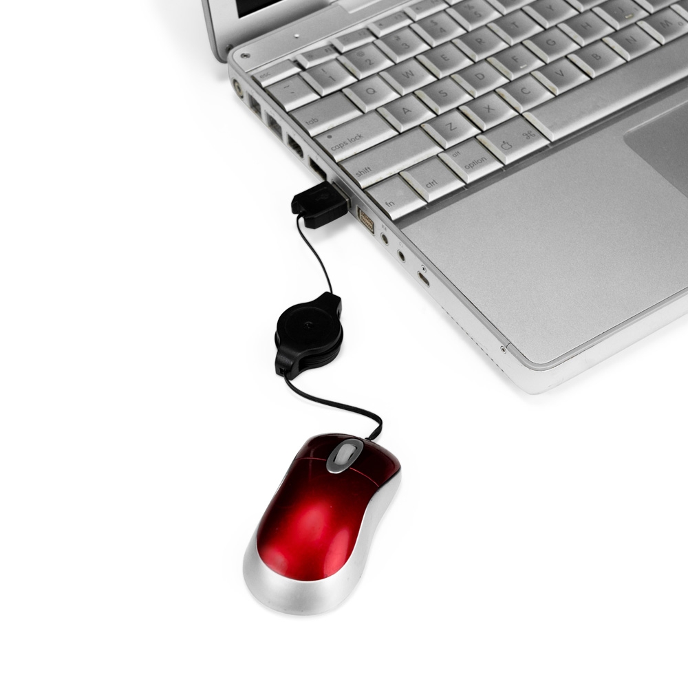 Mouse Mini com Fio Retrátil USB Led S46001@p