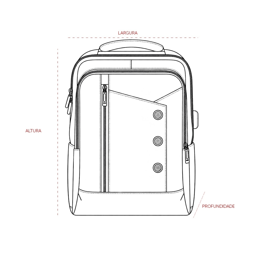 Mochila Notebook USB Poliéster 20L com Alça Troley S89390 - Imagem 13