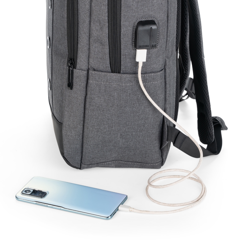 Mochila Notebook USB Poliéster 20L com Alça Troley S89390 - Imagem 3