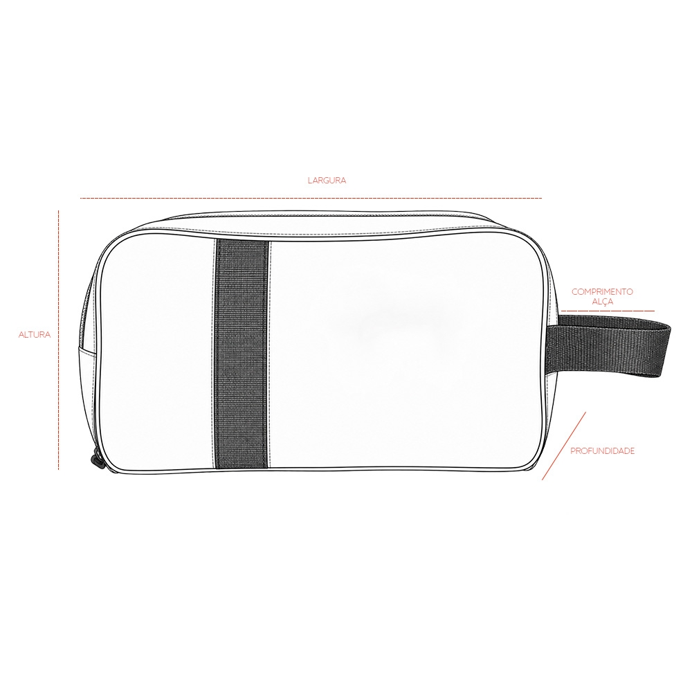 Nécessaire Oxford Impermeavel Tam 24x15x9.5cm Zíper e Alça S11291 - Imagem 6