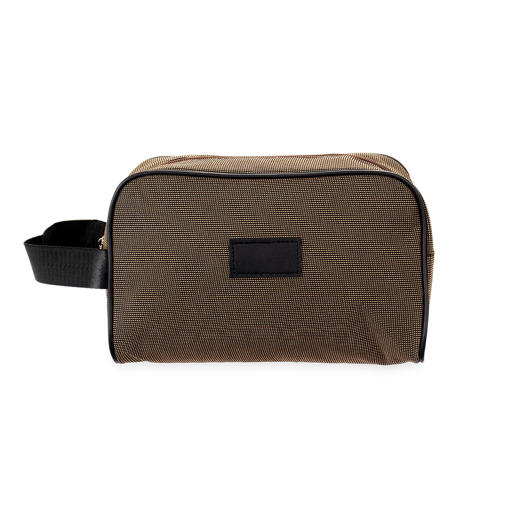 Nécessaire Oxford Impermeavel Tam 25x17x9.5cm Zíper, Alça e Plaquinha em Couro S70291 - Imagem 4
