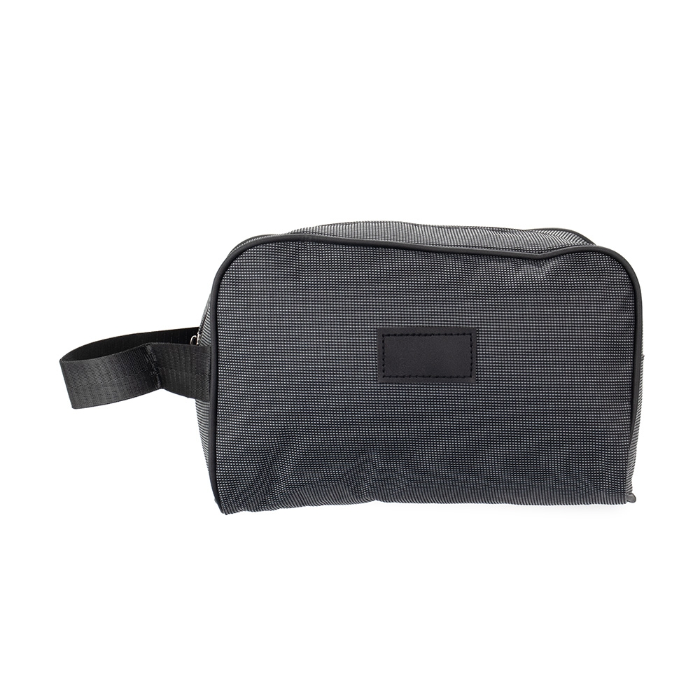 Nécessaire Oxford Impermeavel Tam 25x17x9.5cm Zíper, Alça e Plaquinha em Couro S70291 - Imagem 3