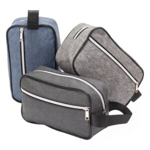 Nécessaire PU Texturizado Tam 26x14x10cm Dois Compartimentos Zíper, Alça S01291