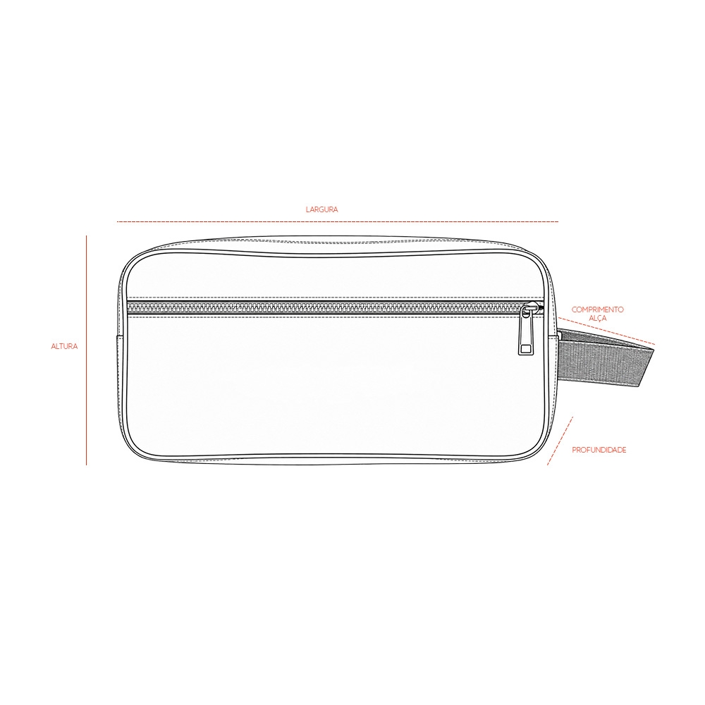 Nécessaire PU Texturizado Tam 26x14x10cm Dois Compartimentos Zíper, Alça S01291 - Imagem 7