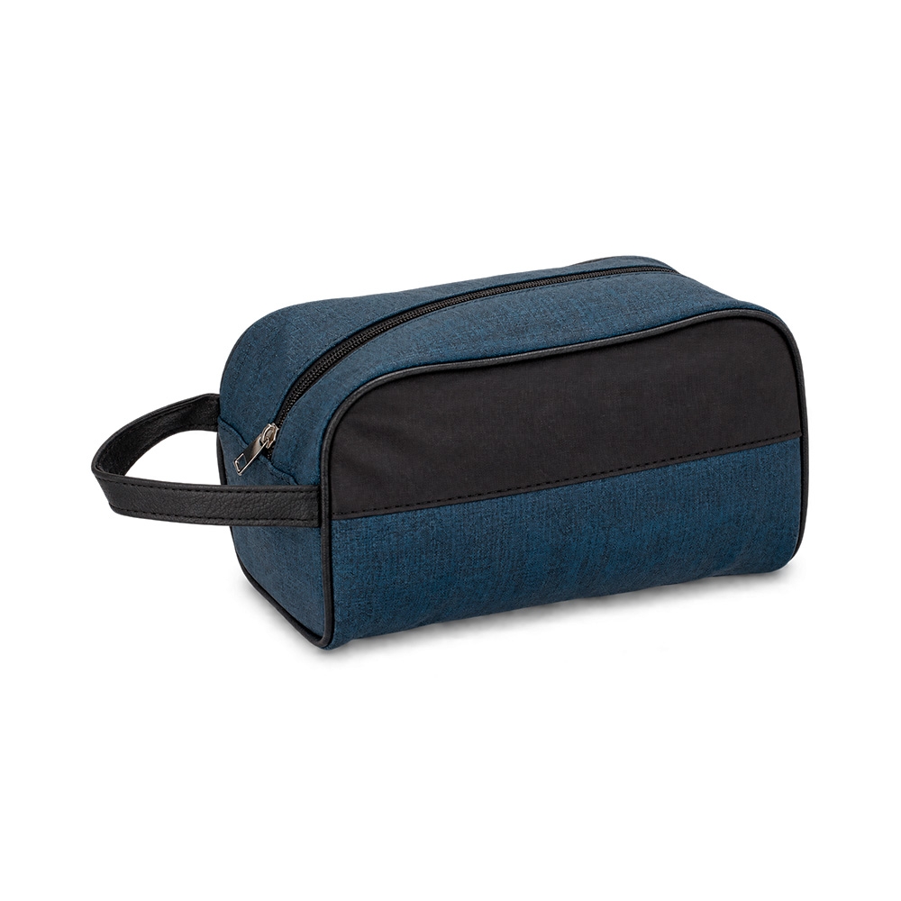 Nécessaire PU Texturizado Tam 26x14x12cm Dois Compartimentos Zíper, Alça S90291 - Imagem 3