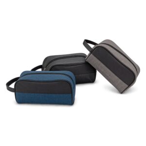 Nécessaire PU Texturizado Tam 26x14x12cm Dois Compartimentos Zíper, Alça S90291