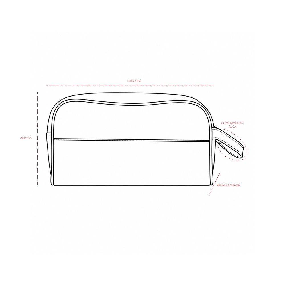 Nécessaire PU Texturizado Tam 26x14x12cm Dois Compartimentos Zíper, Alça S90291 - Imagem 7