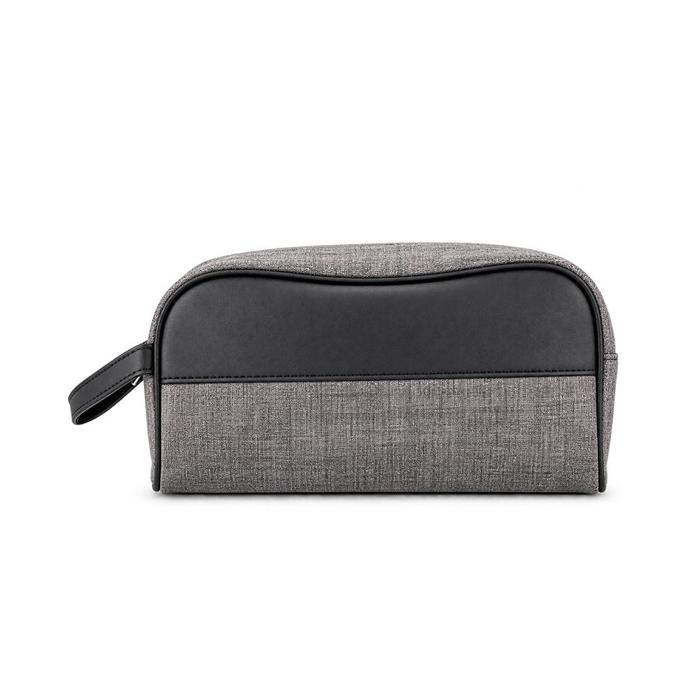 Nécessaire PU Texturizado Tam 26x14x12cm Dois Compartimentos Zíper, Alça S90291 - Imagem 4