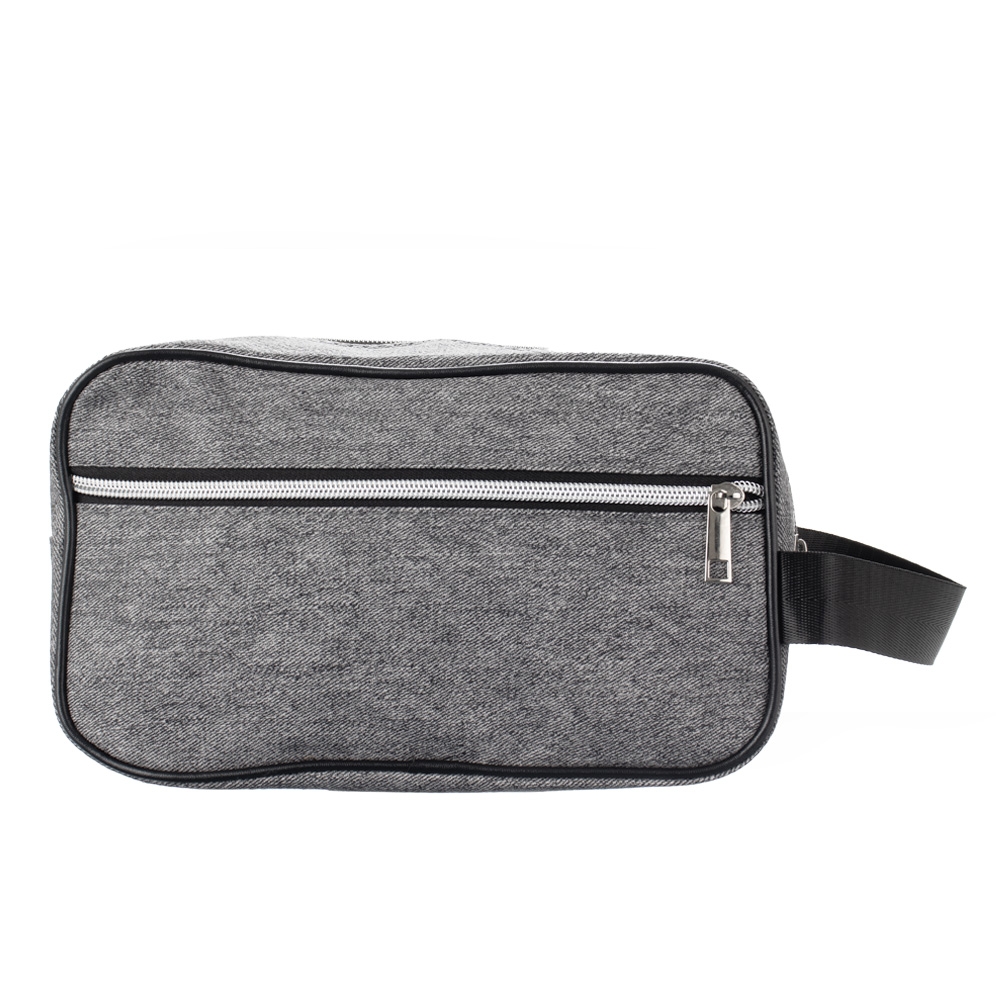 Nécessaire PU Texturizado Tam 26x14x10cm Dois Compartimentos Zíper, Alça S01291 - Imagem 4