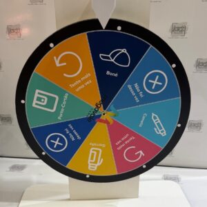 Roleta de Premios MDF Branco Base de Encaixe Giro Livre Tam 35cm Altura Disco 28cm Sroleta
