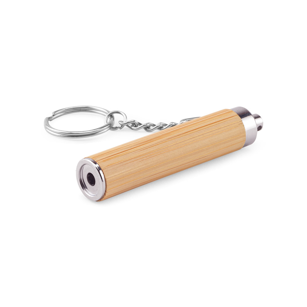 Chaveiro Lanterna LED Bambu e ABS Estojo Kraft p-presente Sg80159 - Imagem 3