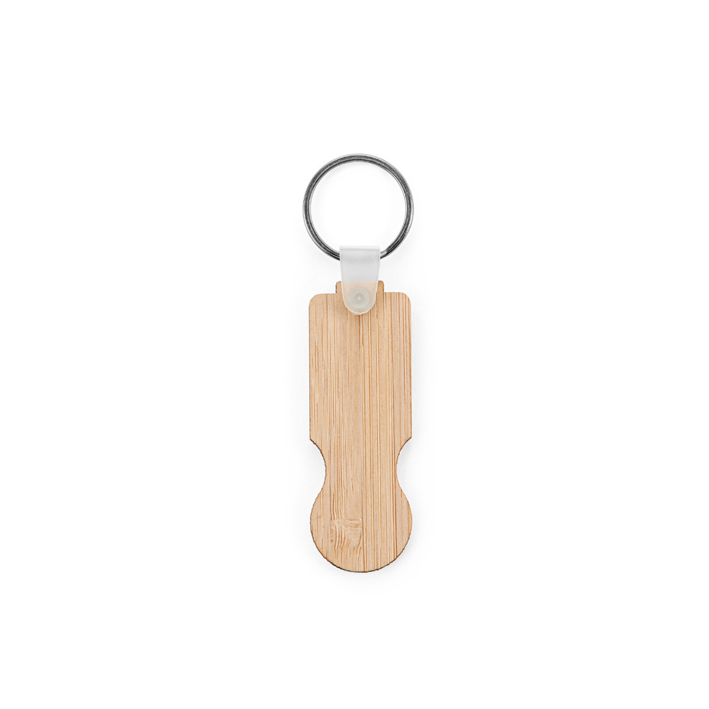 Chaveiro Retangular Ponta Redonda Bambu Bolsa Kraft p-presente Sg61159 - Imagem 3