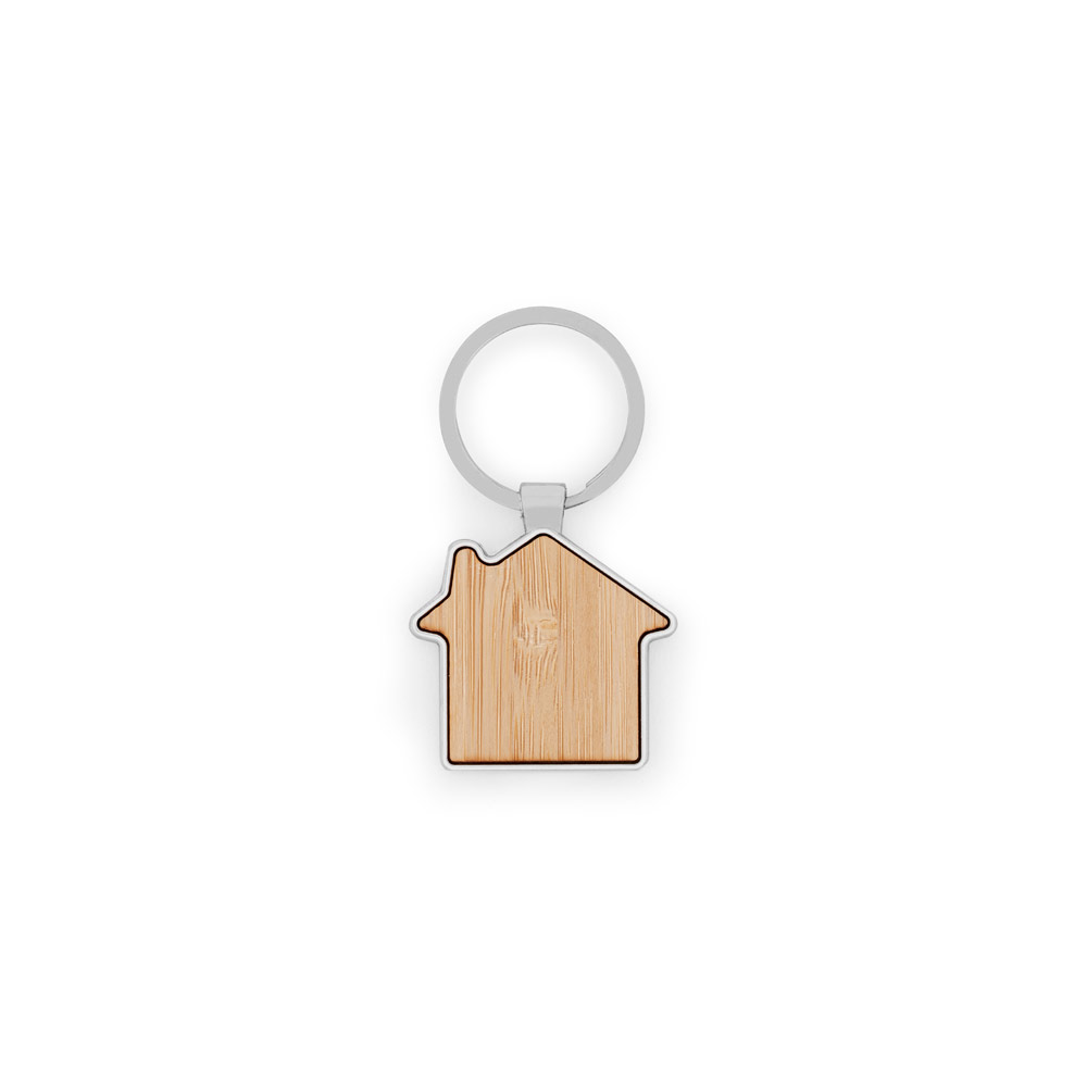 Chaveiro Formato Casa Bambu e Zinco Bolsa Kraft p-presente Sg71159 - Imagem 3