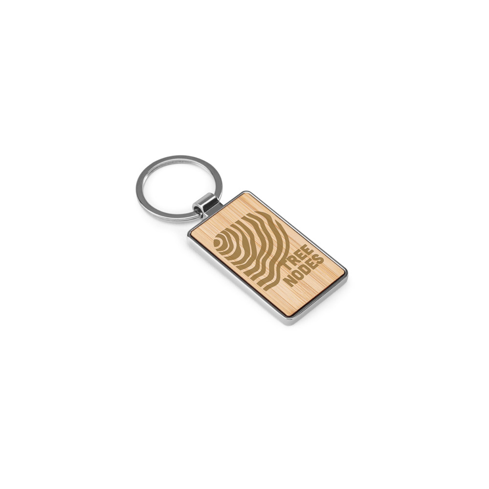 Chaveiro Retangular Bambu e Zinco Bolsa Kraft p-presente Sg81159 - Imagem 2