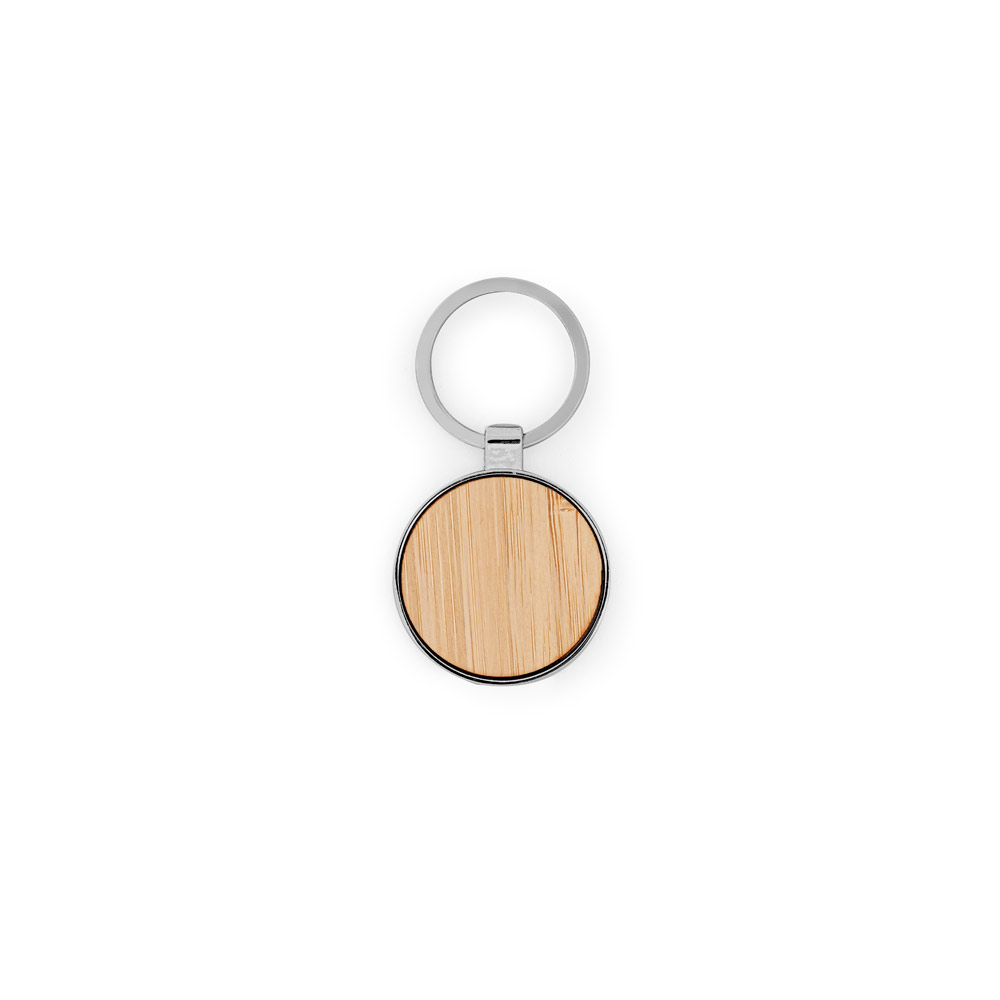 Chaveiro Redondo em Zinco e Bambu com Bolsa Kraft p-presente Sg91159 - Imagem 7