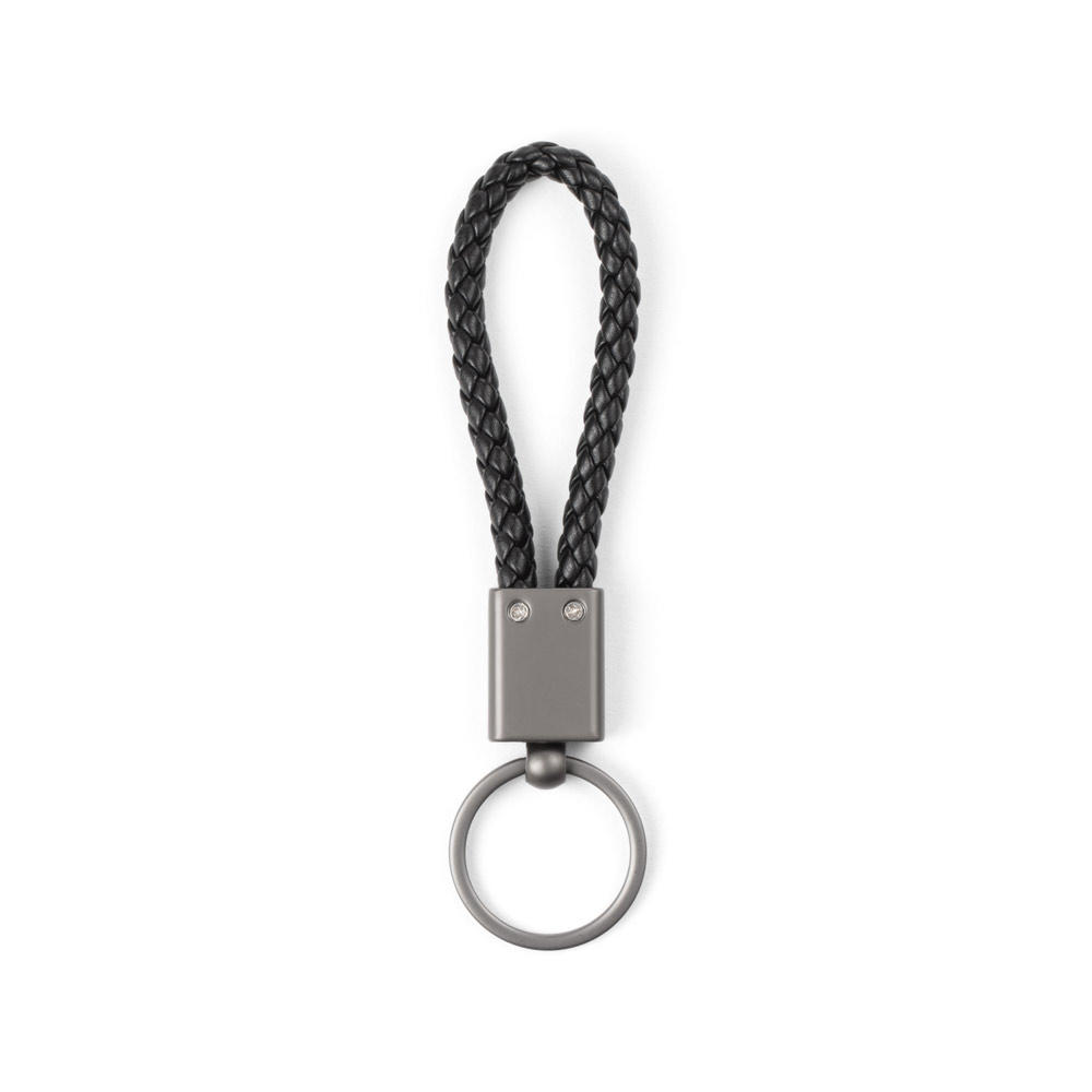 Chaveiro Retandular Metal com Cordão Poliéster Entrelaçado Sg33159 - Imagem 4