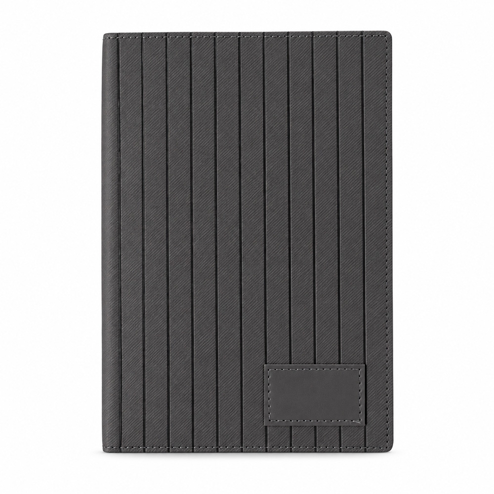 Caderno Poliuretano Texturizado Detalhes Baixo-relevo A5 96F Pautadas Plaquinha p-Gravar A5 S37291 - Imagem 4