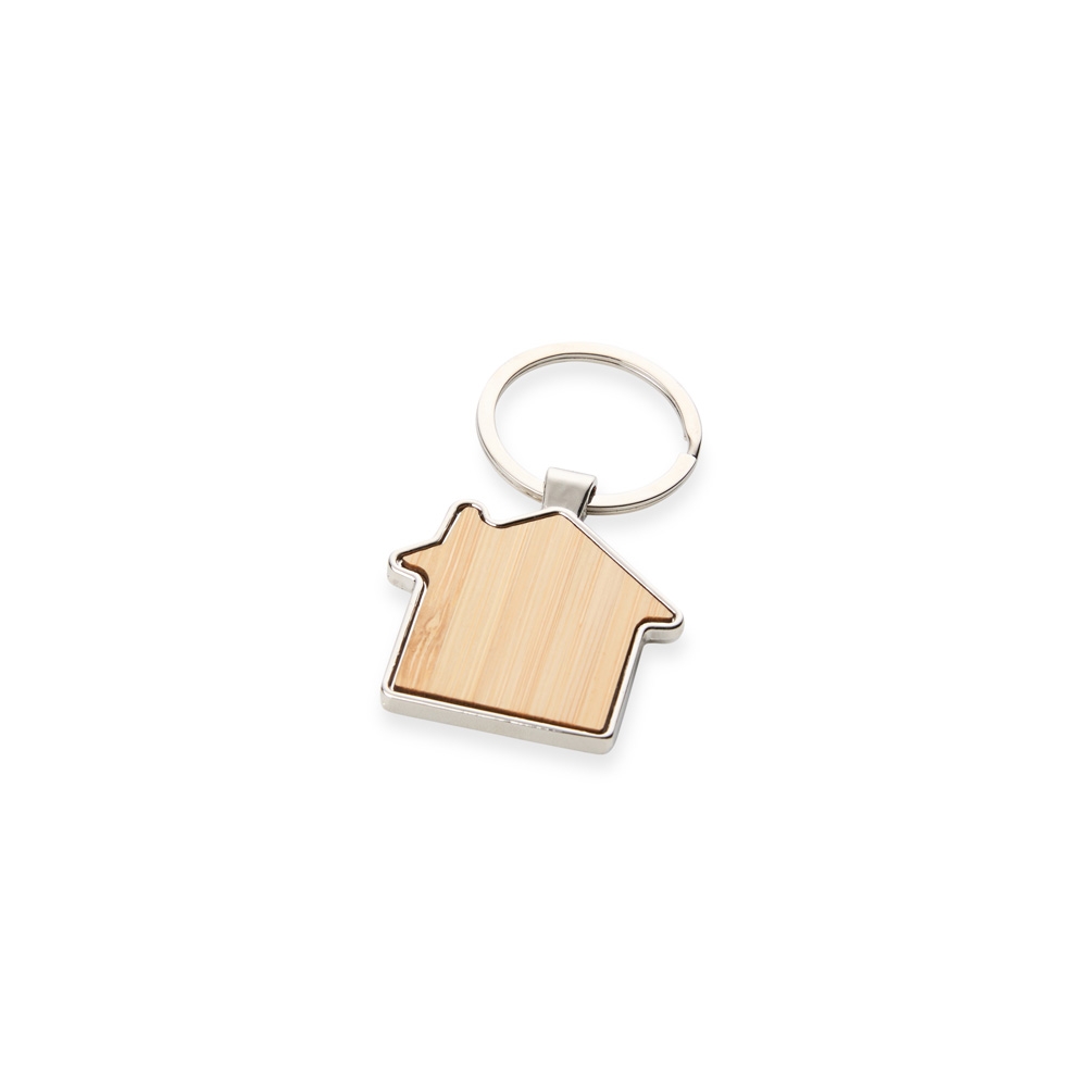 Chaveiro Formato Casa Metal e Bambu S90981 - Imagem 2