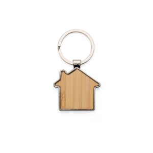 Chaveiro Formato Casa Metal e Bambu S90981