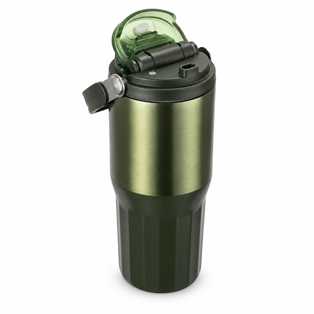 Copo Térmico 700ml Inox Bico flip, Canudo Interno, Trava de Segurança e Alça S41191 - Imagem 2