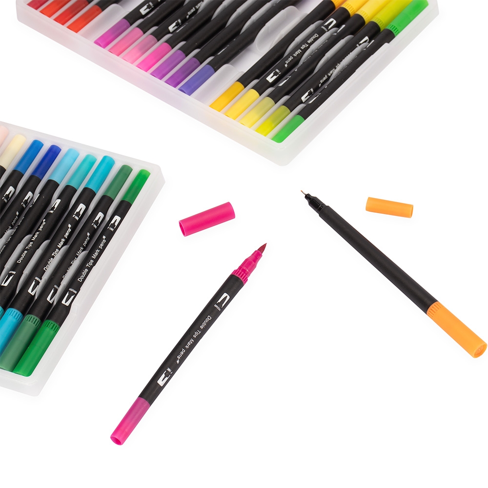 Canetinhas Coloridas para Pintura Pontas Duplas tinta à base de água Sb23380