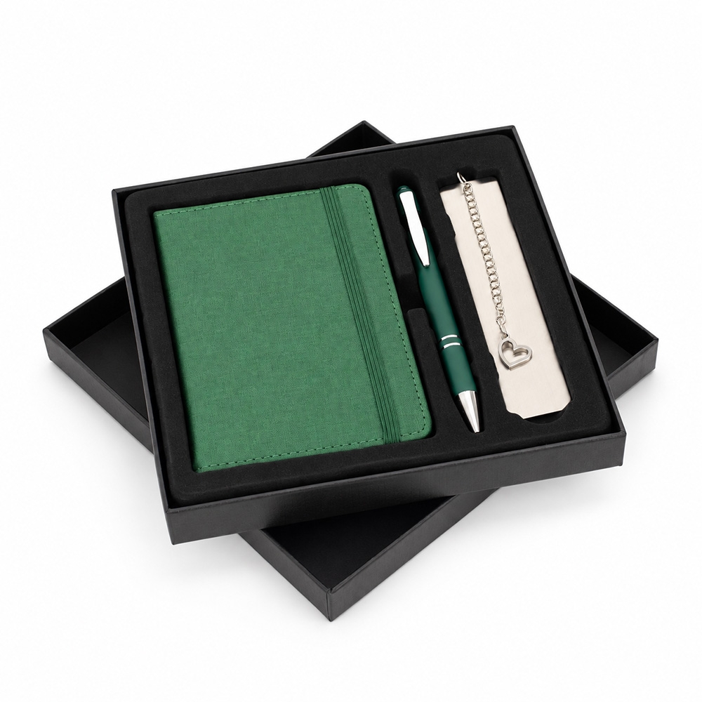 Conjunto Kit Executivo 3 Itens Caderno Moleskine B6 Caneta e Marca-página Metálicos com Estojo p-presente Tam 18x18cm S93291 - Imagem 3