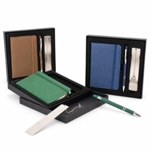 Conjunto Kit Executivo 3 Itens Caderno Moleskine B6 Caneta e Marca-página Metálicos com Estojo p-presente Tam 18x18cm S93291