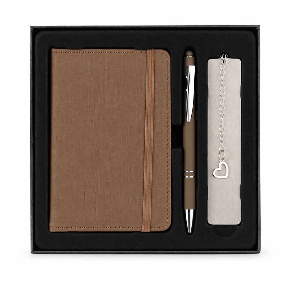 Conjunto Kit Executivo 3 Itens Caderno Moleskine B6 Caneta e Marca-página Metálicos com Estojo p-presente Tam 18x18cm S93291 - Imagem 4