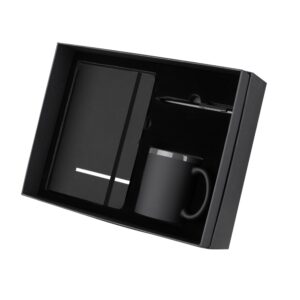 Conjunto Executivo 3 itens Caderno Moleskine A5, Caneta Metalica, Caneca Ceramica 350ml e Estojo Presente 34x24cm S58551