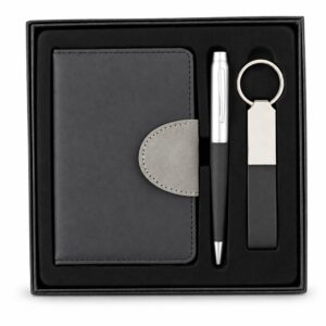 Conjunto Kit Executivo 3 Itens Caderno Moleskine B6 Caneta e Chaveiro Metálicos com Estojo p-presente S04291