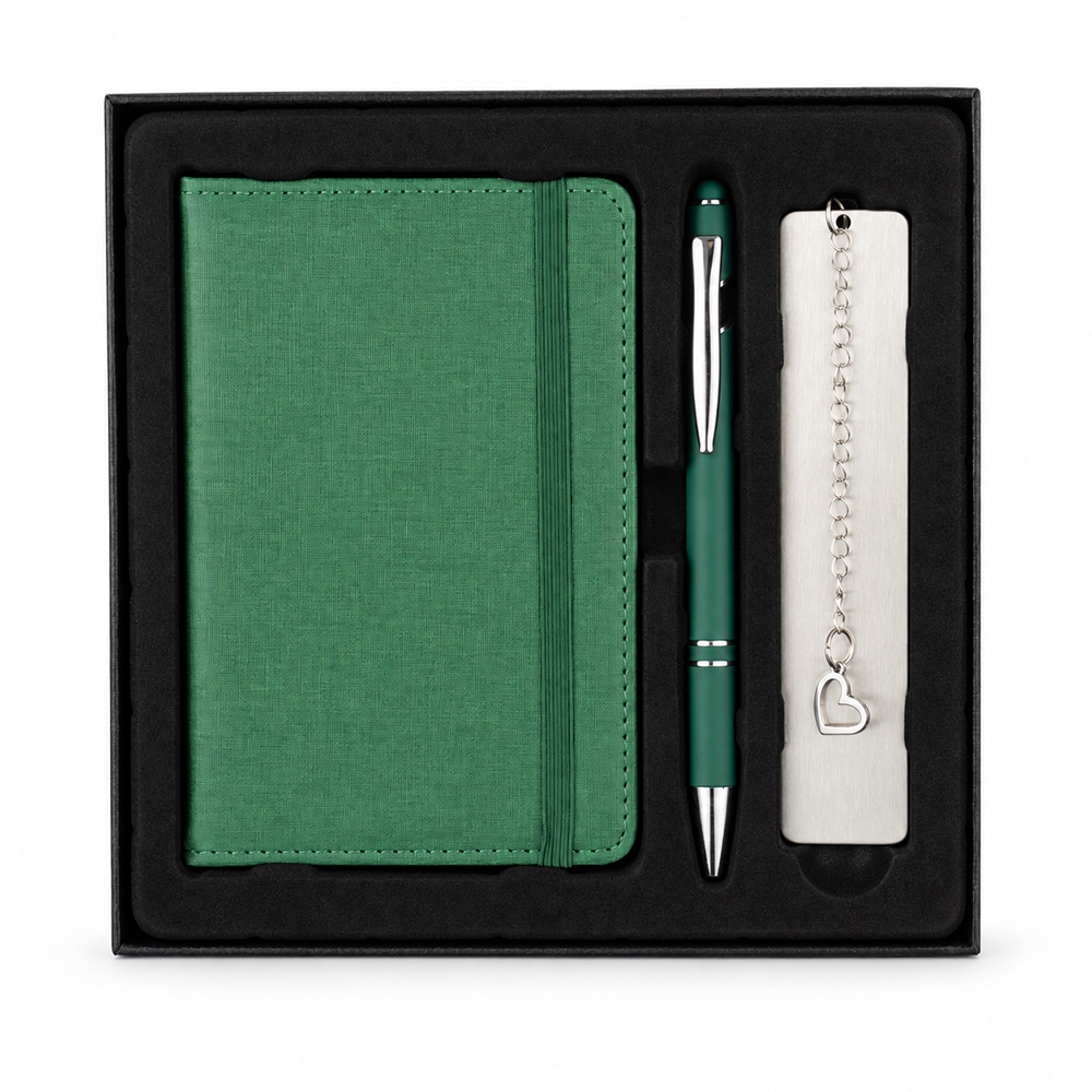 Conjunto Kit Executivo 3 Itens Caderno Moleskine B6 Caneta e Marca-página Metálicos com Estojo p-presente Tam 18x18cm S93291 - Imagem 5