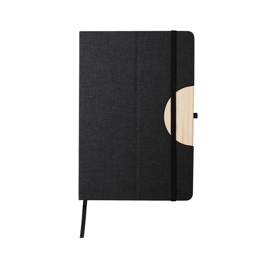 Conjunto Kit Executivo 4 Itens, Caderno Molesquine A5 Porta Celular, Caneta Metalica, Caneca Ceramica Detalhes Bambu e Porta-copo Bambu S08551 - Imagem 6