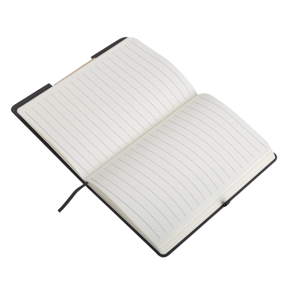 Conjunto Kit Executivo 4 Itens, Caderno Molesquine A5 Porta Celular, Caneta Metalica, Caneca Ceramica Detalhes Bambu e Porta-copo Bambu S08551 - Imagem 3