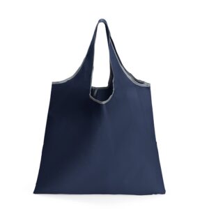 Sacola Dobrável Oxford 210D Bordas Poliéster c-Estojo de Botão e Mosquetão Tam 57x45cm S67290